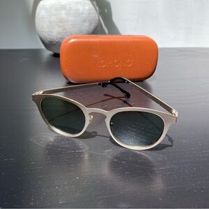 Komono The Hollis Sunglasses with Champagne Gold Frame and Black Lenses